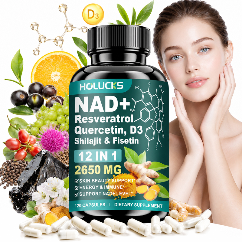 Licorice Root Extract - NAD+ Capsules Boost-with Resveratrol Supplement, 12